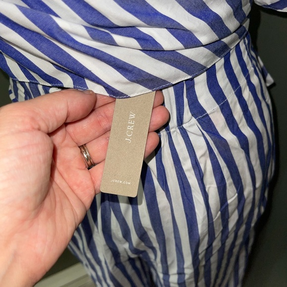 J. Crew ✨NWTs✨ Lighthouse Stripe  Poplin V-Neck - Picture 9 of 11